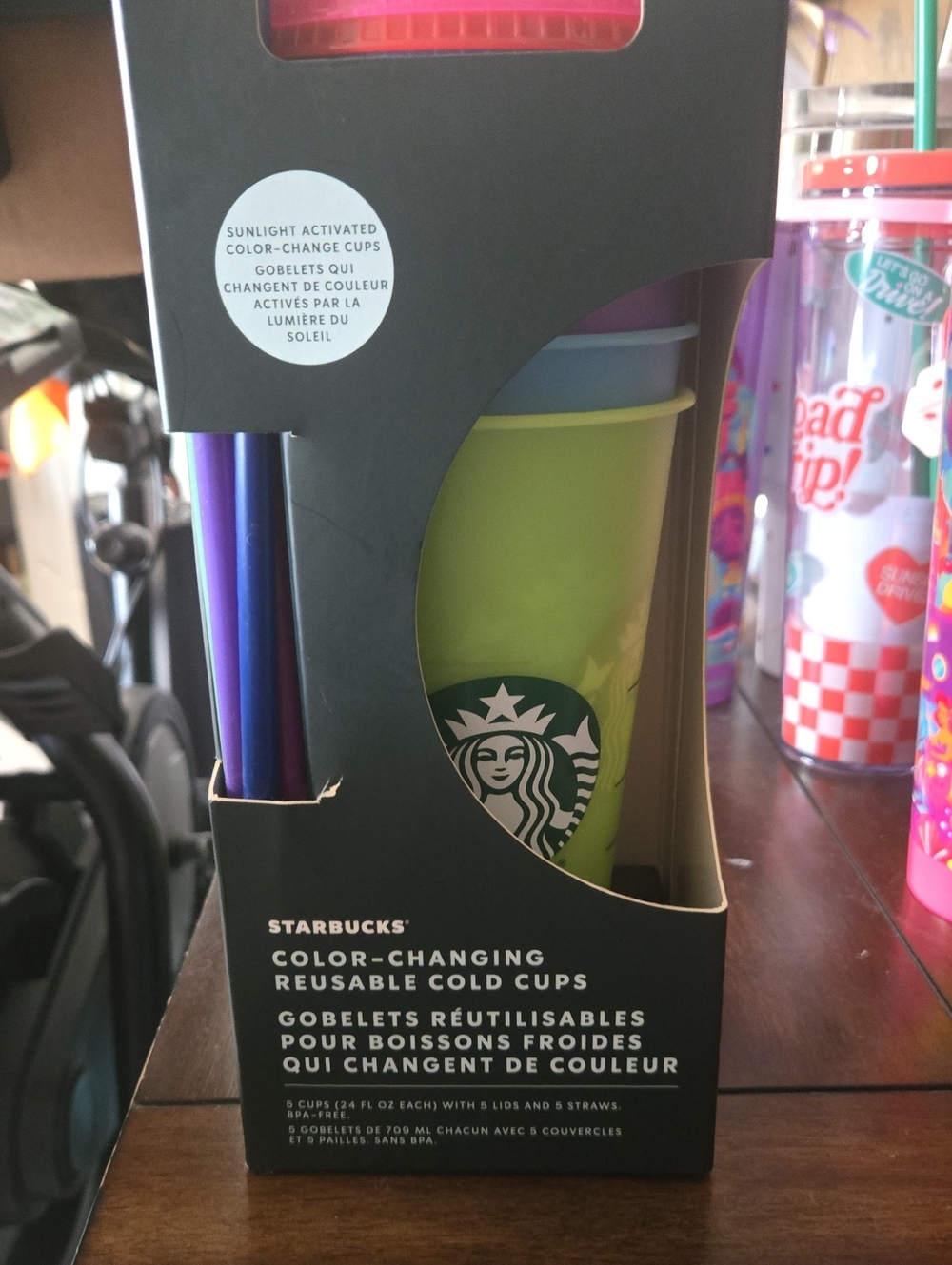 Starbucks Green Color-Changing Reusable Cold Cup Set